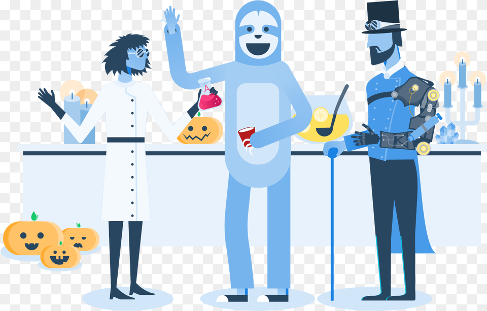 Halloween Party Team Pumpkin People Party Illustration Cartoon, Person, Adult, Male, Man Png