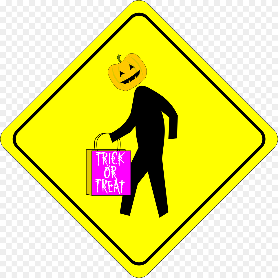 Halloween Pedestrian Caution Sign Old Person Crossing Sign, Symbol, Road Sign, Adult, Male Png Image