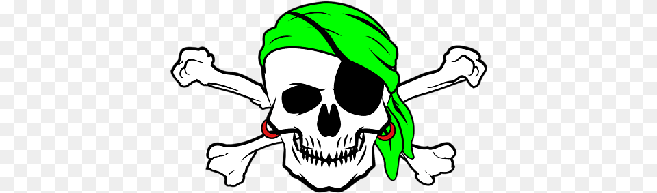 Halloween Pirate Skull Crossbones Bandana Eyepatch Greeting Card Creepy, Baby, Person, Face, Head Png Image