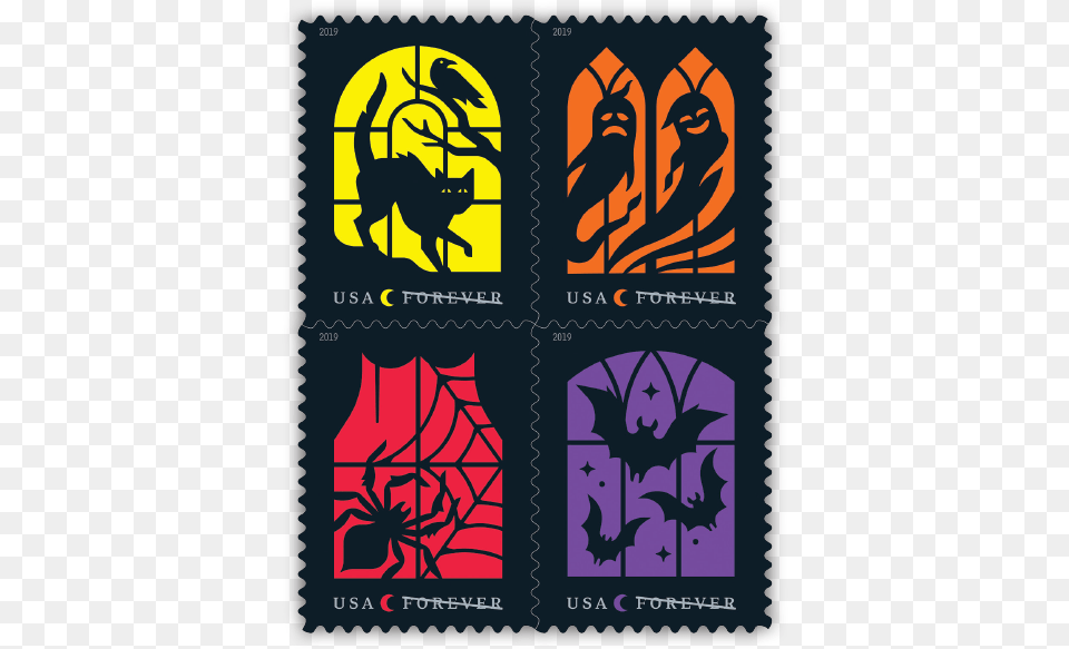 Halloween Postage Stamps 2019, Person, Face, Head, Animal Png Image