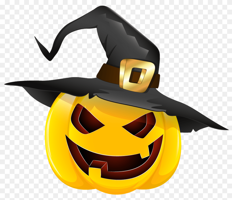 Halloween Pumpkin Black Hat Clipart, Festival, Animal, Fish, Sea Life Png Image