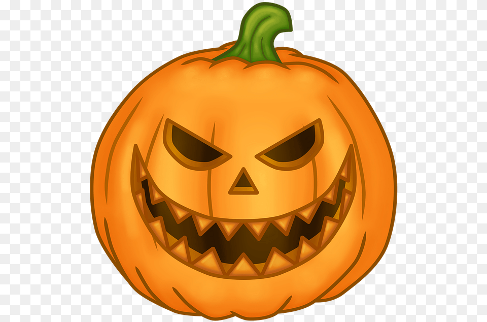 Halloween Pumpkin Cartoon Carved On Pixabay Halloween, Vegetable, Food, Produce, Plant Free Png Download