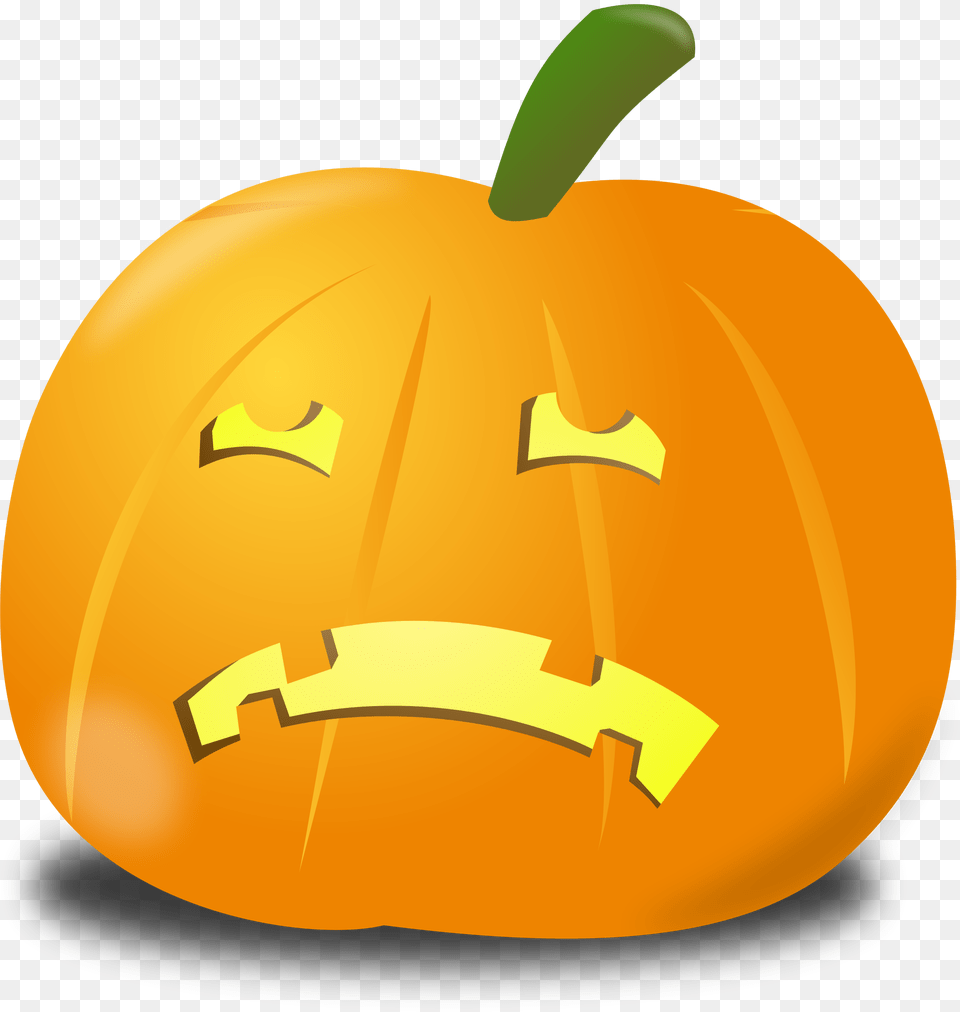 Halloween Pumpkin Clipart Svg Royalty Sad Jack O Lantern, Vegetable, Food, Produce, Plant Free Png Download