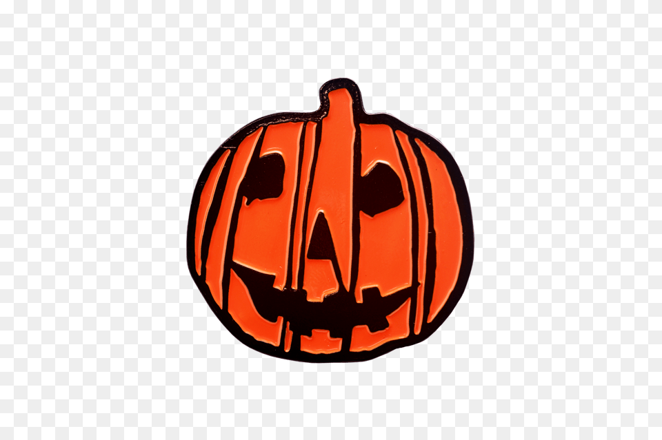 Halloween Pumpkin Logo Enamel Pin, Vegetable, Produce, Plant, Food Png Image