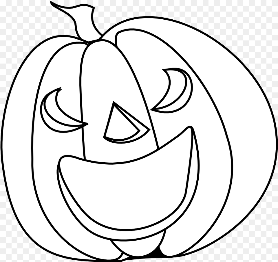 Halloween Pumpkin Smile Halloween Black White Line Pumpkin Clipart Black And White, Festival Free Transparent Png