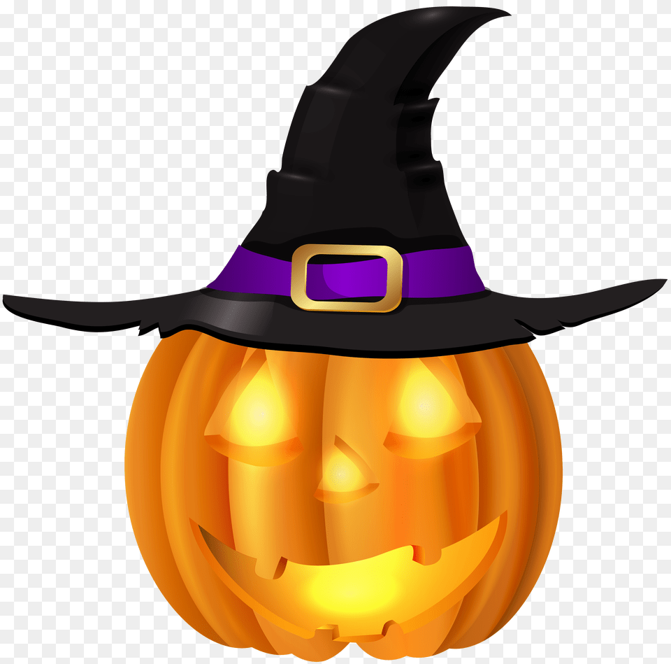 Halloween Pumpkin With Witch Hat Clip Gallery Png Image