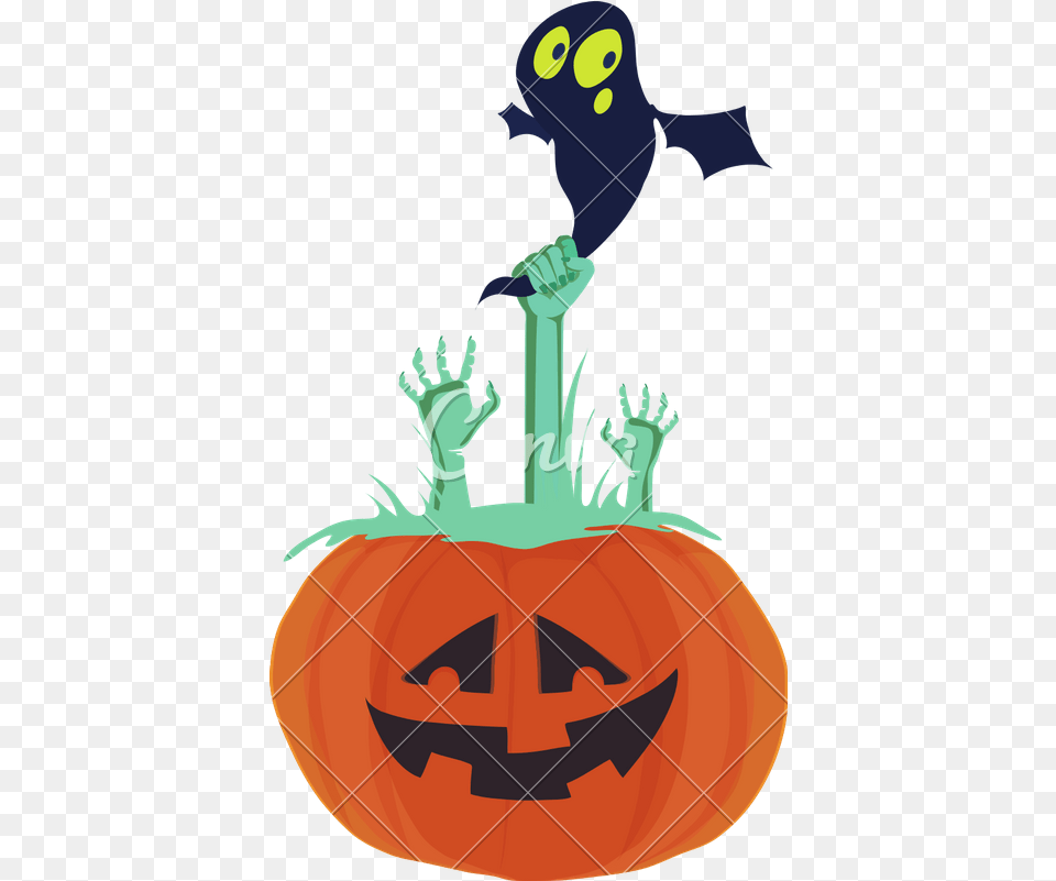 Halloween Pumpkin With Zombie Hands And, Festival, Baby, Person, Food Png