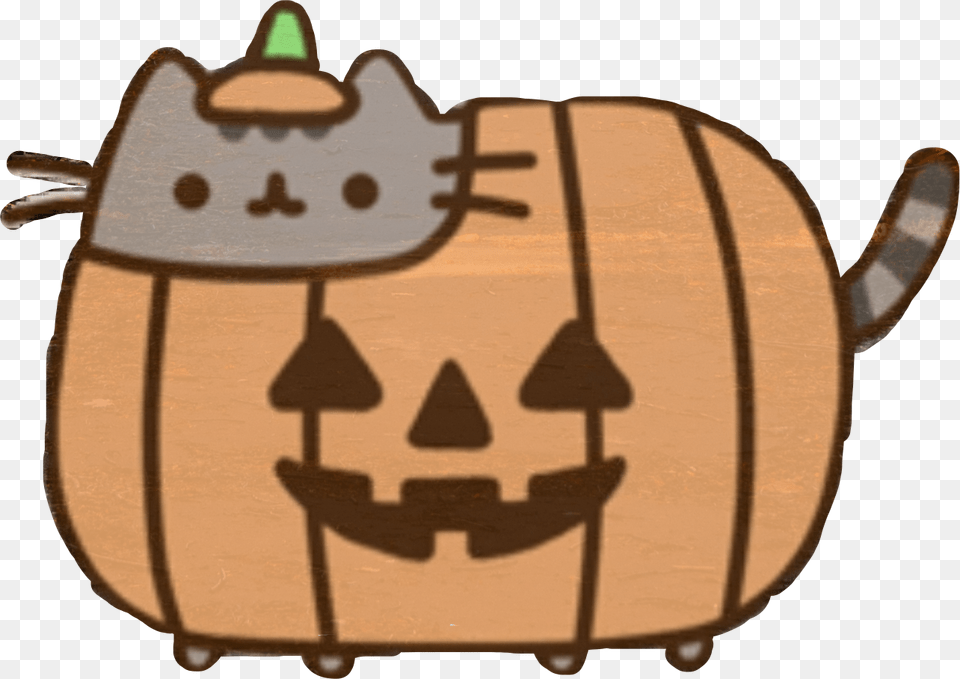 Halloween Pusheen Cat, Barrel, Keg Png Image
