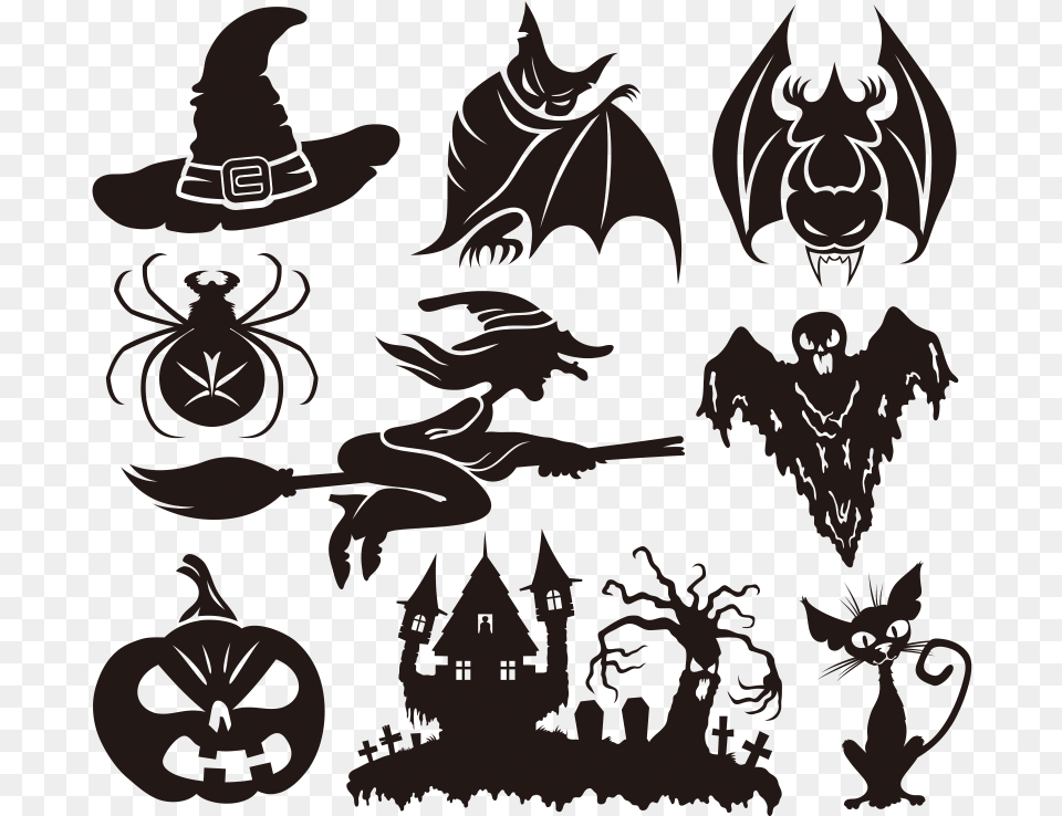 Halloween Royalty Jack O Lantern Clip Art Halloween Black And White Stickers, Person Free Png Download