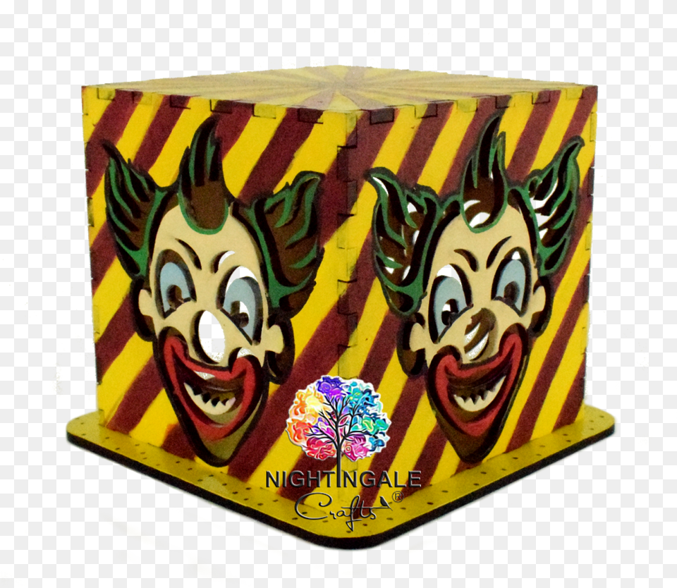 Halloween Scary Clown Design Fictional Character, Person, Box, Face, Head Free Png