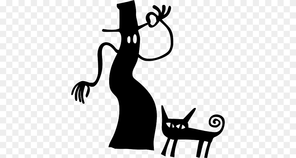 Halloween Scary Creature And Black Cat, Adult, Female, Person, Woman Png