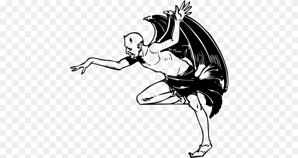 Halloween Scary Devil With Large Wings, Dancing, Leisure Activities, Person, Head Free Png Download