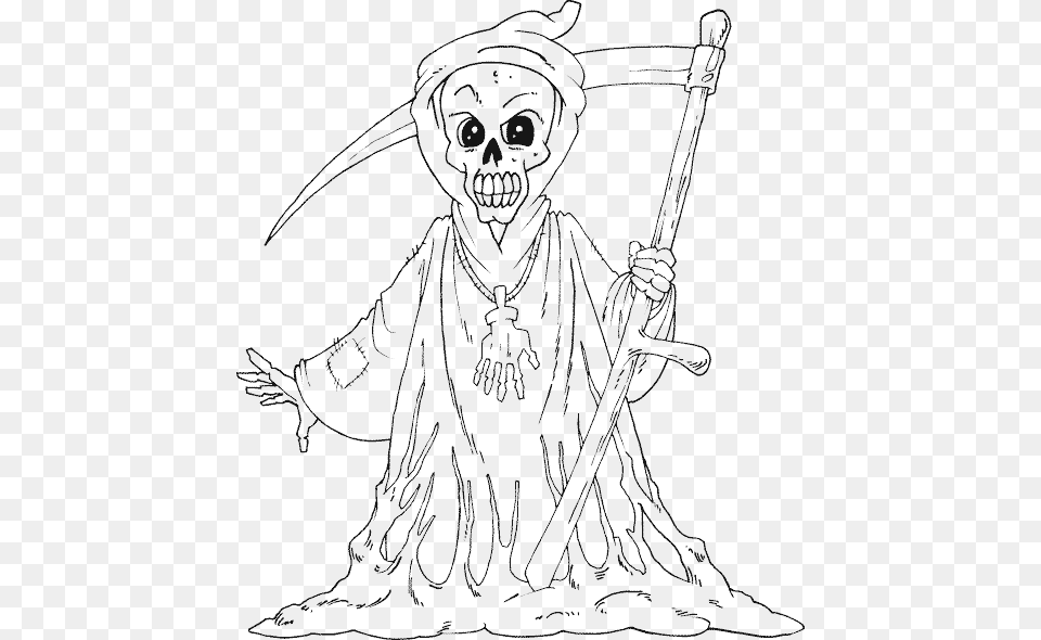 Halloween Scary Mummy Coloring Pages Grim Reaper Coloring Page, Adult, Bride, Female, Person Png Image