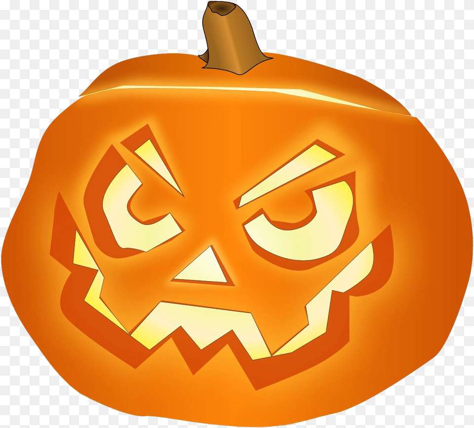 Halloween Scary Pumpkin Background Transparent, Food, Plant, Produce, Vegetable Free Png