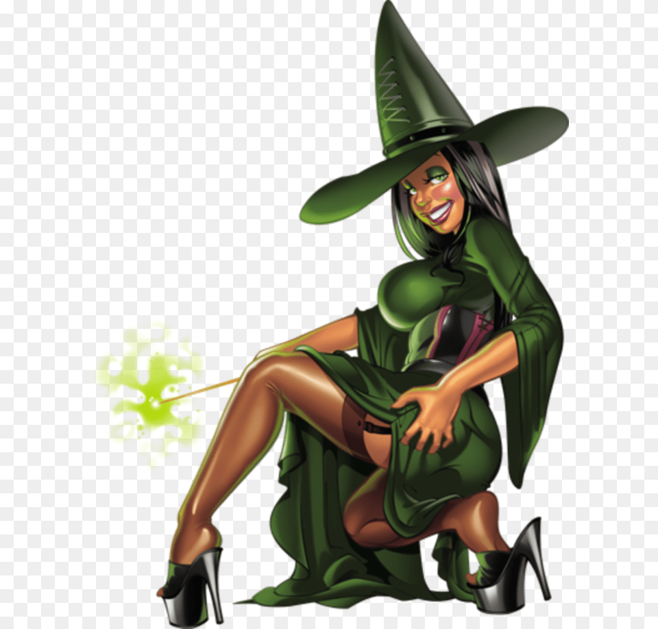 Halloween Sexy Witch, Adult, Person, Green, Female Free Transparent Png