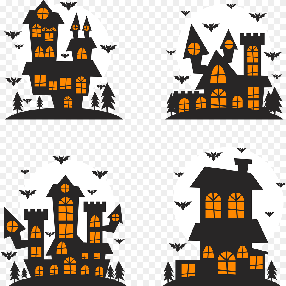 Halloween Silhouette Illustration Castle Halloween Vector Png