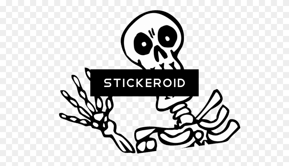 Halloween Skeleton, Stencil, Sticker Png