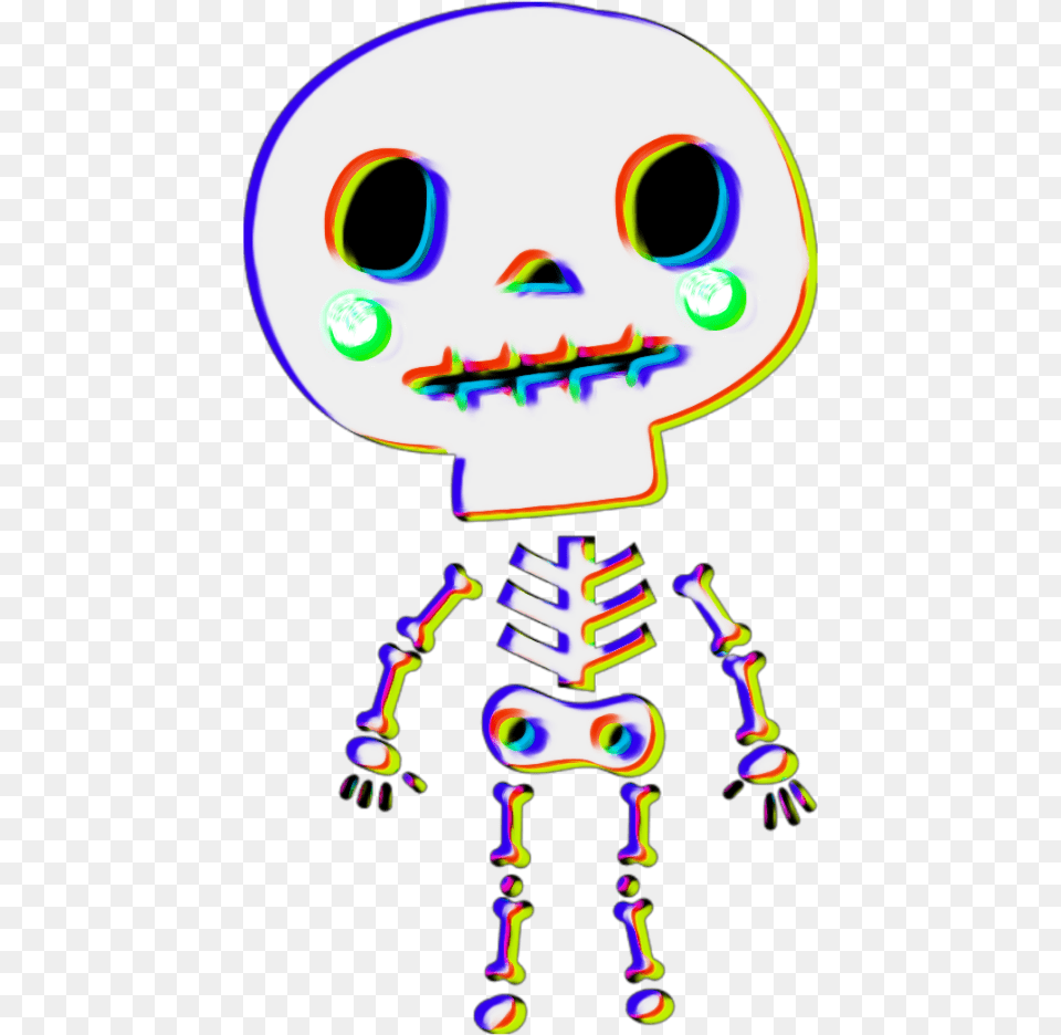 Halloween Skeleton Glitcheffect Oilpaintingeffect Cute Skeleton, Alien, Robot, Baby, Person Png