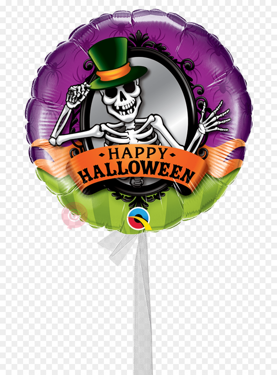 Halloween Skeleton Mirror Single Balloons Halloween Skeleton Mirror Foil Balloon, Candy, Food, Sweets, Lollipop Png