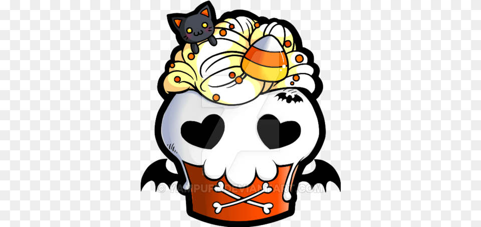 Halloween Skull Cupcake, Animal, Bird, Cream, Dessert Png