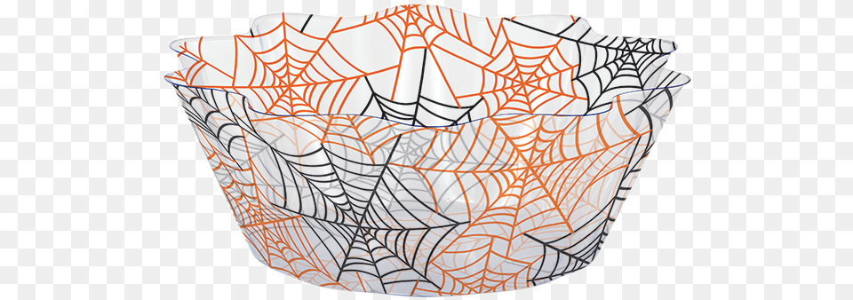 Halloween Spider Web Bowl Creative Converting Spiderwebs Fluted Bowl, Art, Basket, Pottery, Porcelain Free Png