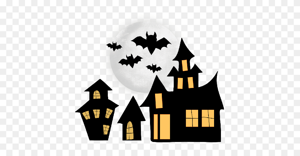 Halloween Spooky House Clip Art Cliparts, Logo, Symbol, Animal, Bird Free Png Download