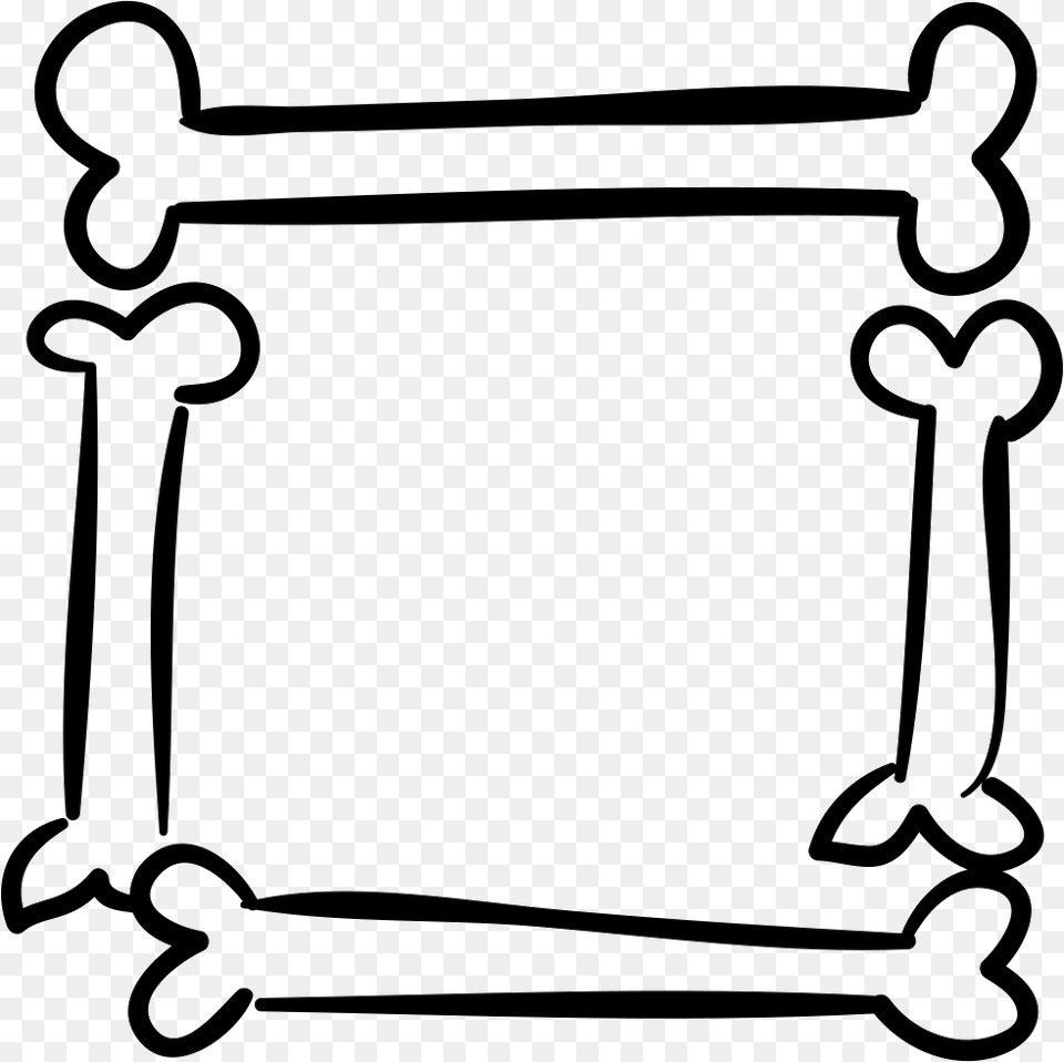 Halloween Square Frame Of Bones Outlines Bones Square, Text, Device, Grass, Lawn Png