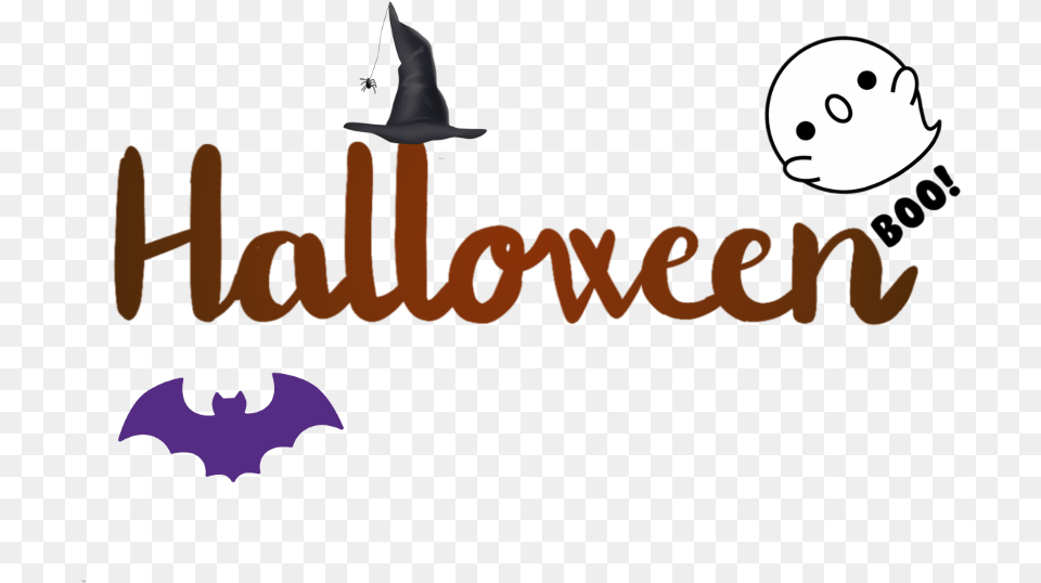 Halloween Text Bat Ghost Spider, Logo, Symbol, Face, Head Free Png Download