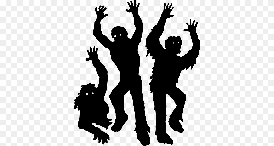 Halloween Three Horrible Zombies, Silhouette, Adult, Male, Man Free Png Download
