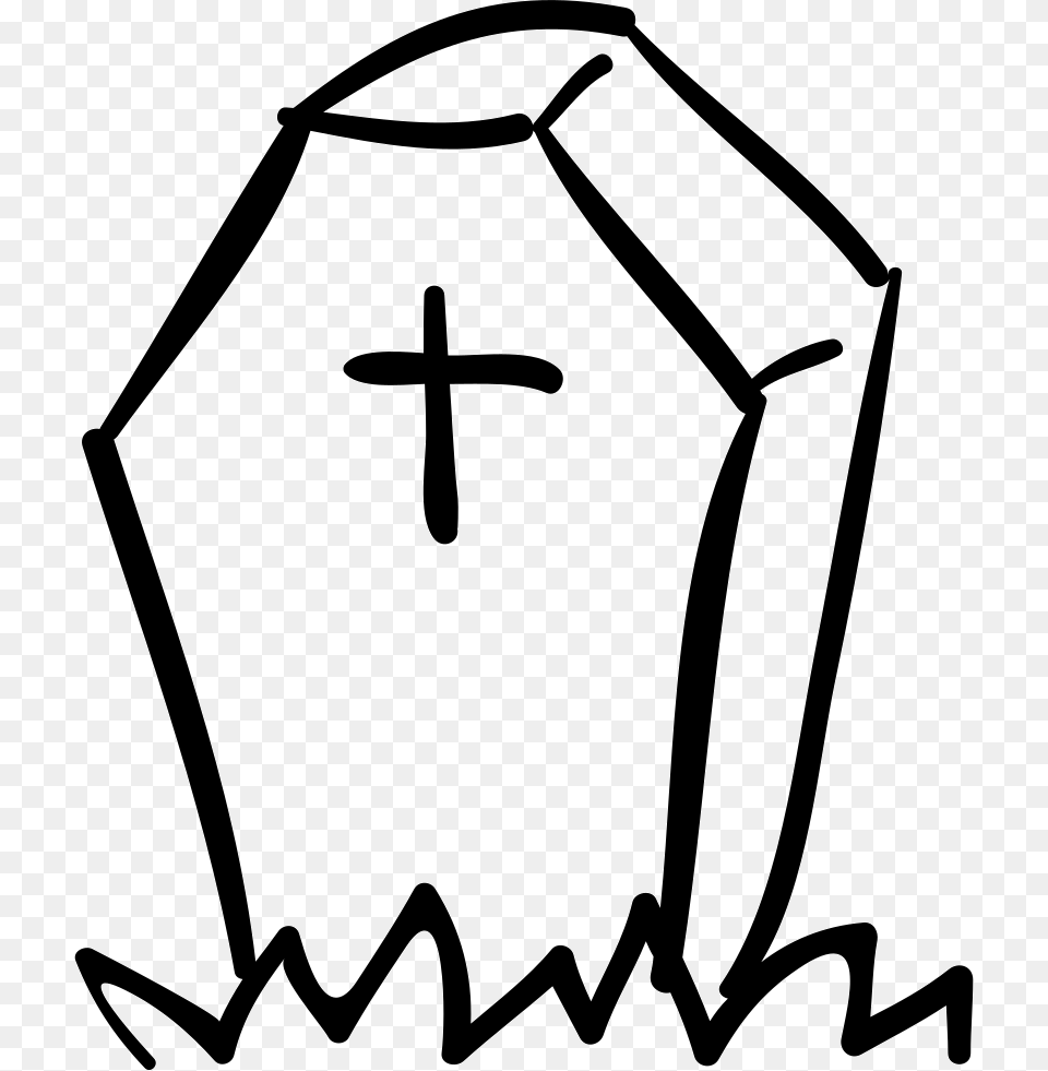Halloween Tombstone Of Coffin Shape With A Cross Icon, Stencil, Bow, Weapon, Symbol Free Transparent Png
