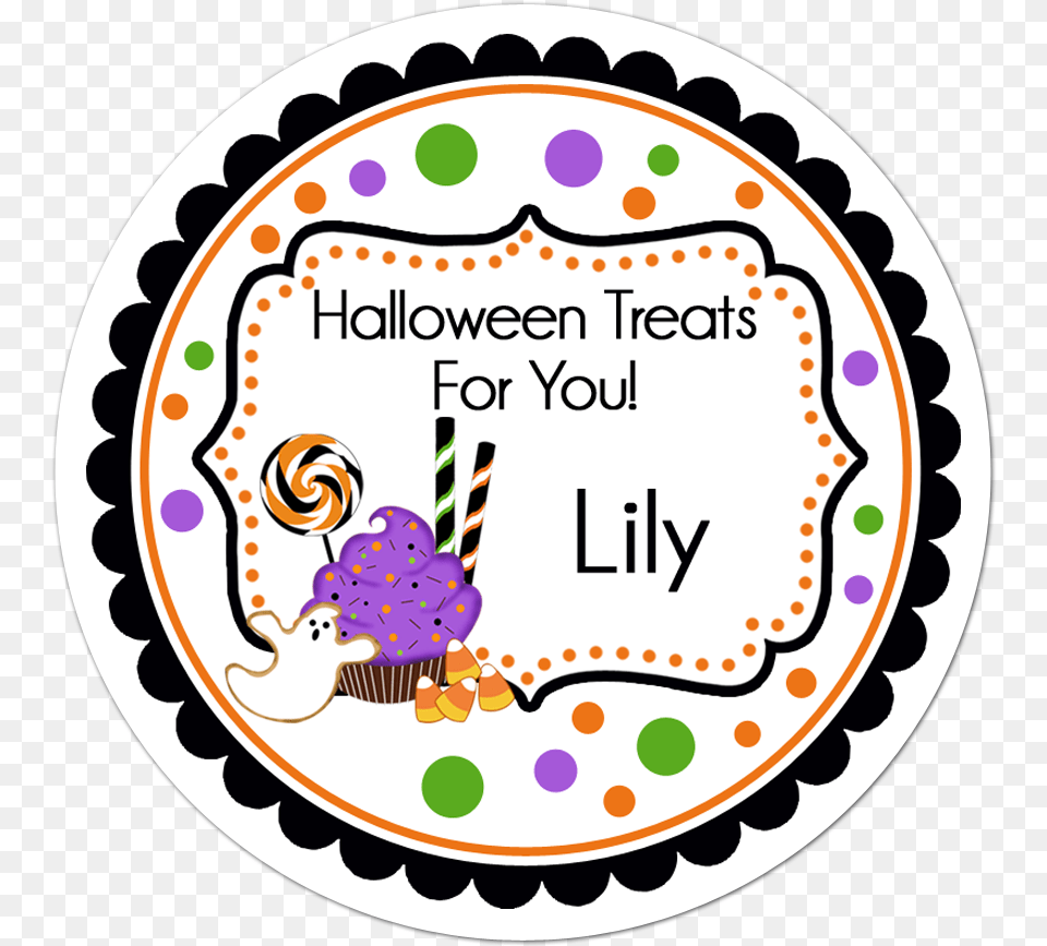 Halloween Treats Fancy Frame Personalized Sticker Ghost Halloween Personalized Stickers, Birthday Cake, Cake, Cream, Dessert Free Png Download