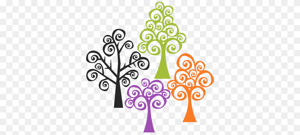 Halloween Tree Set Svg Scrapbook Title Svg Cutting Cute Halloween Tree, Art, Doodle, Drawing, Floral Design Free Transparent Png