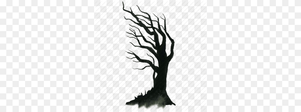 Halloween Tree Spooky Halloween Tree, Plant, Silhouette, Art, Potted Plant Png Image