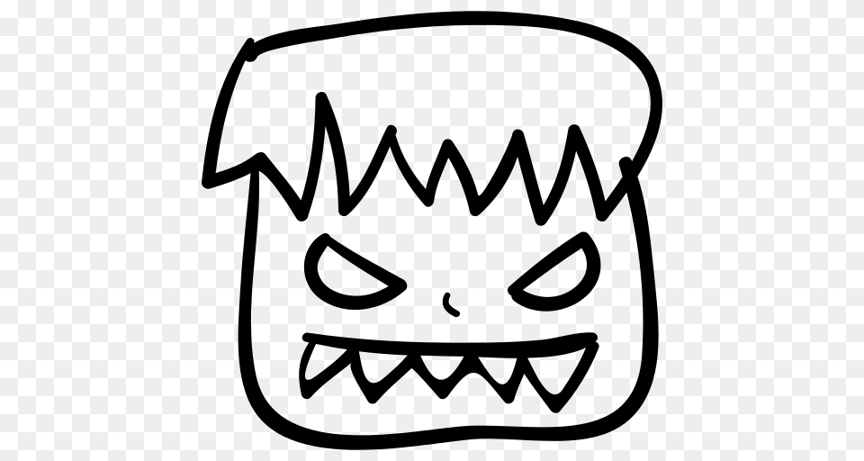 Halloween Ugly Monster Face Icon, Gray Png Image