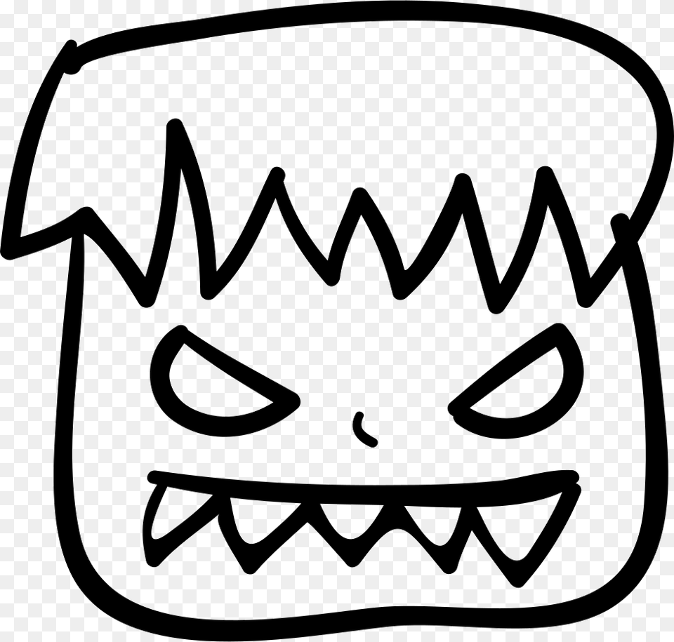 Halloween Ugly Monster Face Icono Feo, Sticker, Stencil, Text Free Transparent Png