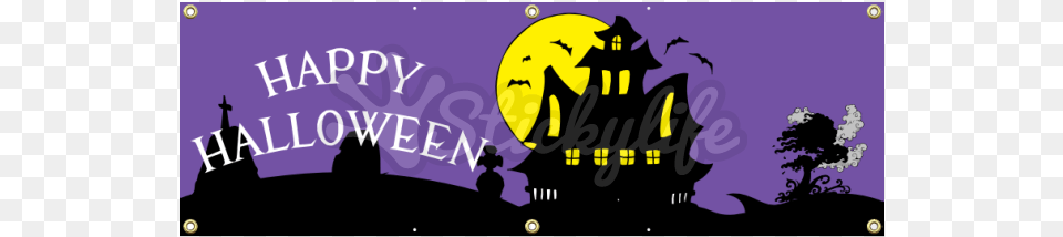 Halloween Vinyl Banner Graphic Design, Purple, Head, Person, Logo Free Png Download