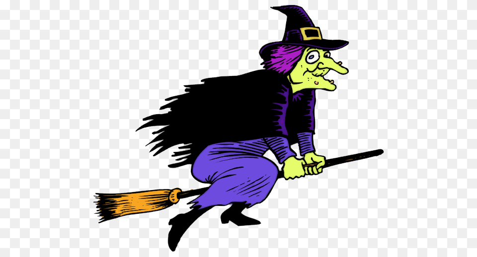 Halloween Witch Clipart, Clothing, Hat, Person, Broom Free Transparent Png