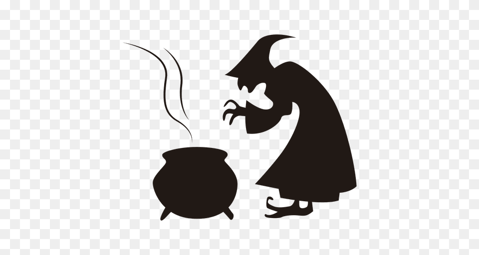 Halloween Witch Cooking Silhouette, Adult, Female, Person, Woman Free Png