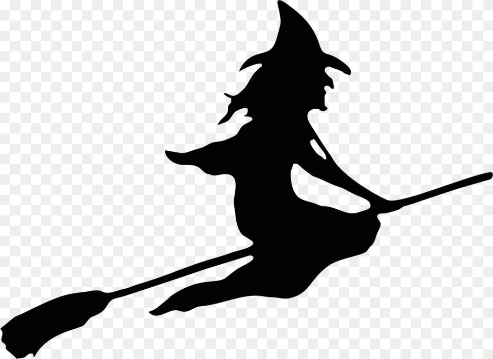Halloween Witch On A Broom Png