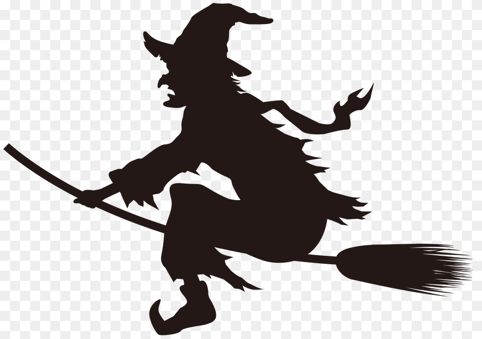 Halloween Witch On Broom Silhouette Clip Art Gallery, Cross, Symbol, Logo Png Image