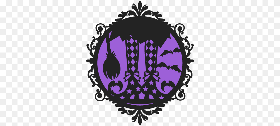 Halloween Witch Shoe Frame Svg Scrapbook Cut File Cute Halloween, Purple, Art, Graphics, Pattern Png Image