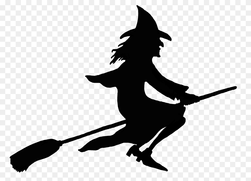 Halloween Witch Silhouette Clip Art, Person, People Free Png Download