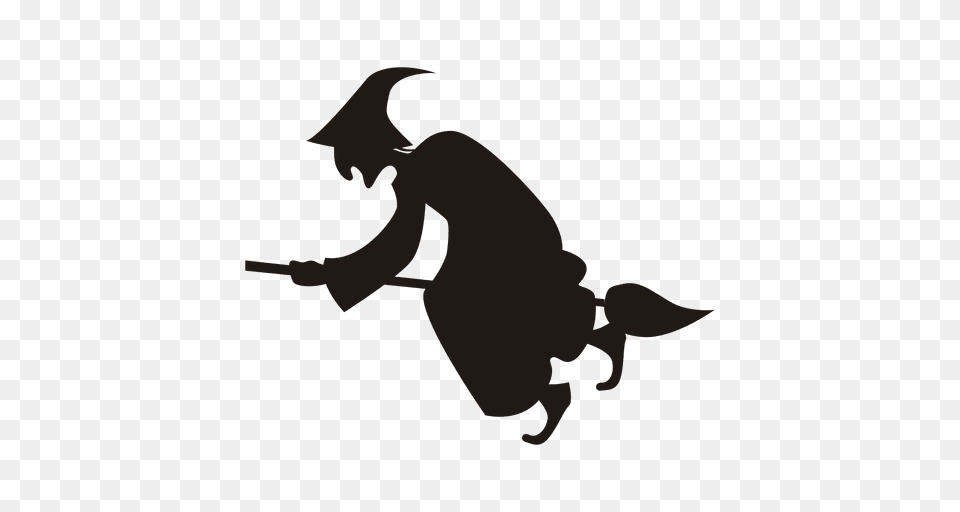 Halloween Witch Silhouette Flying, People, Person, Stencil, Animal Free Png