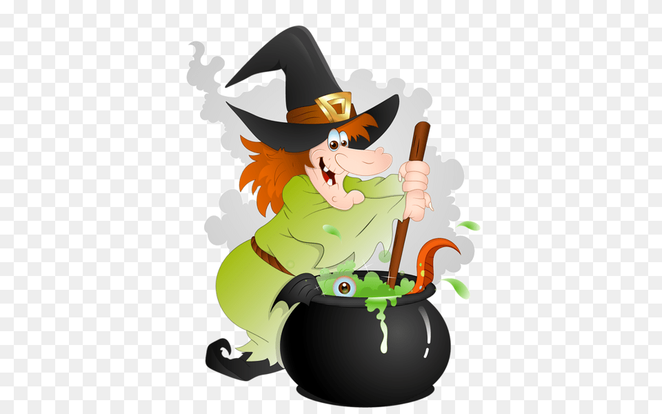 Halloween Witch With Cauldron Free Png