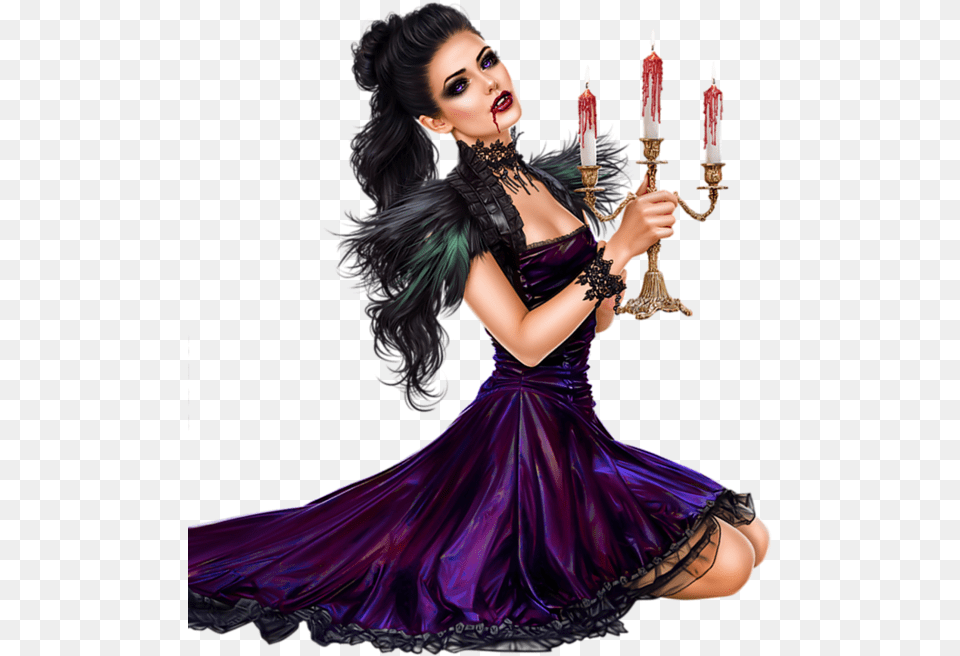 Halloween Woman Vampire Beautiful Girl Femme Halloween Costume, Adult, Person, Formal Wear, Female Free Png Download