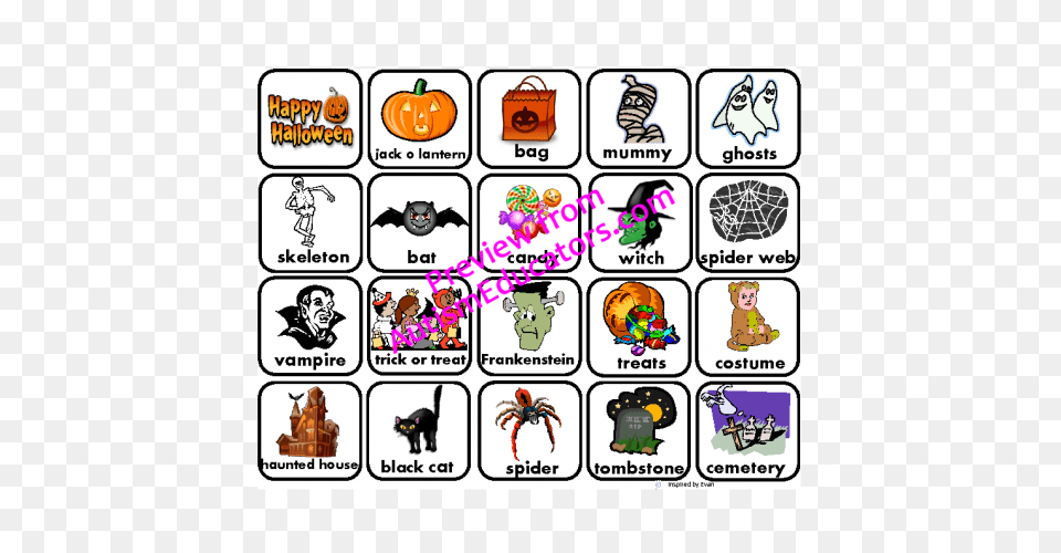 Halloween Words For Autism, Book, Comics, Publication, Baby Free Png