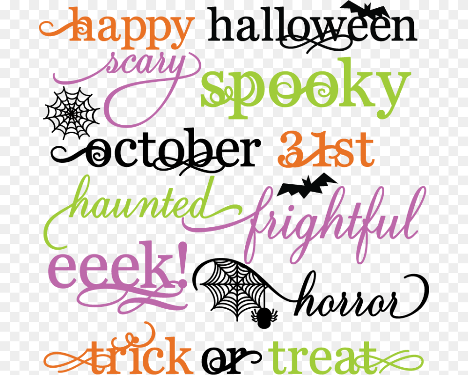 Halloween Words Set Svg Scrapbook Title Spiderweb Svg Thing You Ll Ever Learn, Text, Handwriting Free Transparent Png