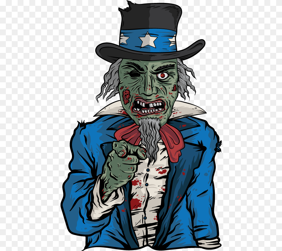 Halloween Zombie Uncle Sam Css Animation Zombie, Publication, Book, Comics, Adult Free Png Download