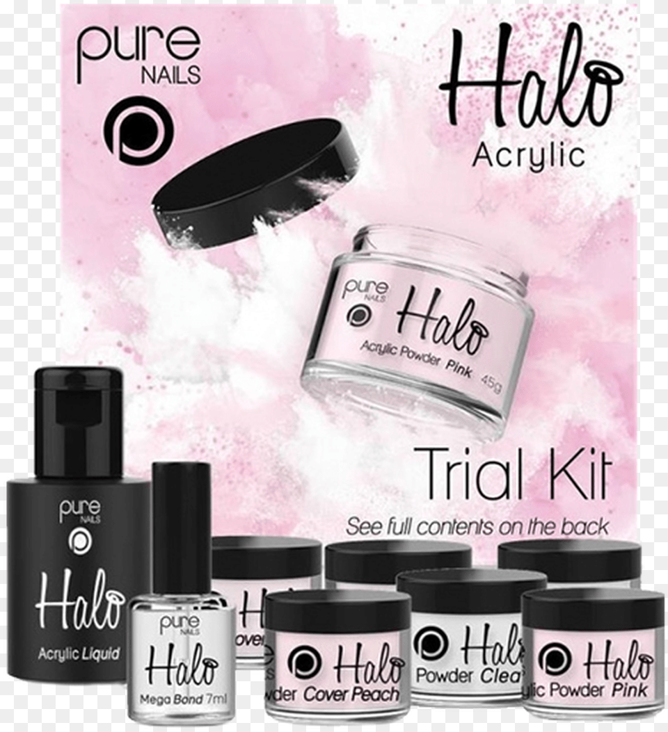 Halo Acrylic Trial Kit Halo Pure Nails Acrylic, Cosmetics, Bottle, Perfume, Hockey Free Png Download