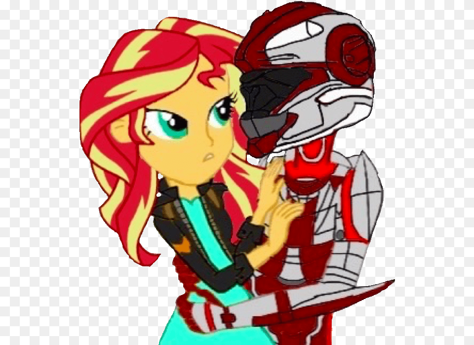 Halo Clipart Honest Girl Sunset Shimmer With A Halo Spartan, Book, Comics, Publication, Baby Free Transparent Png